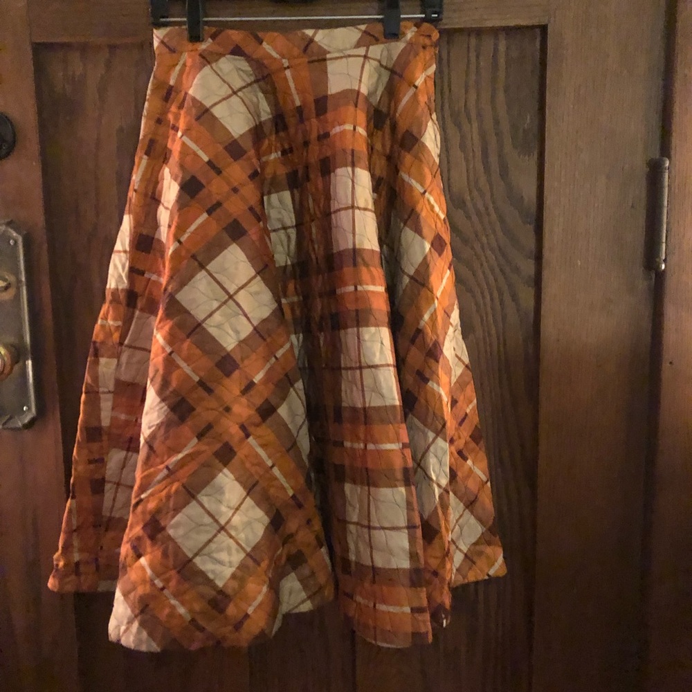 Plaid quilted circle skirt
